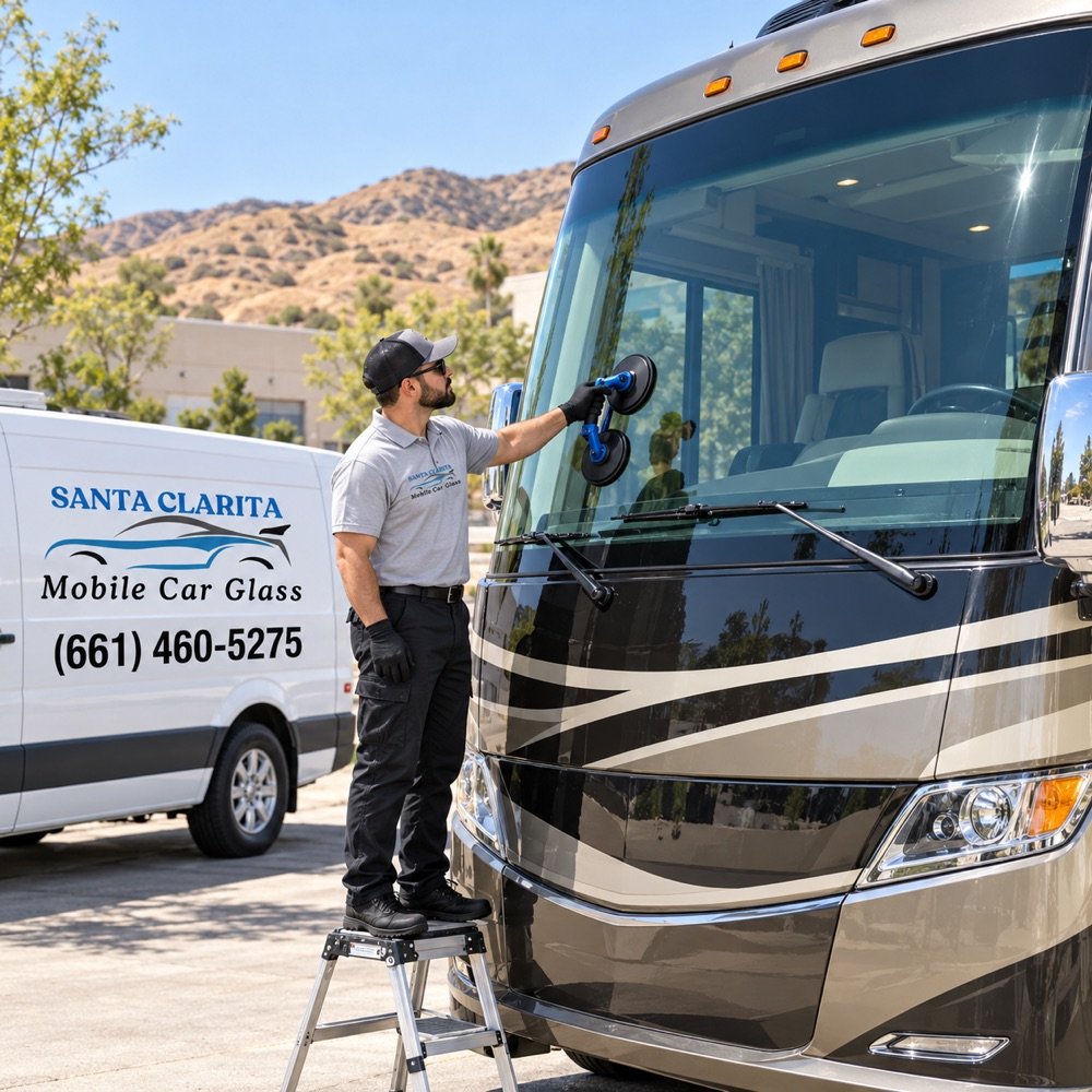 RV windshield replacement by Santa Clarita Mobile Car Glass